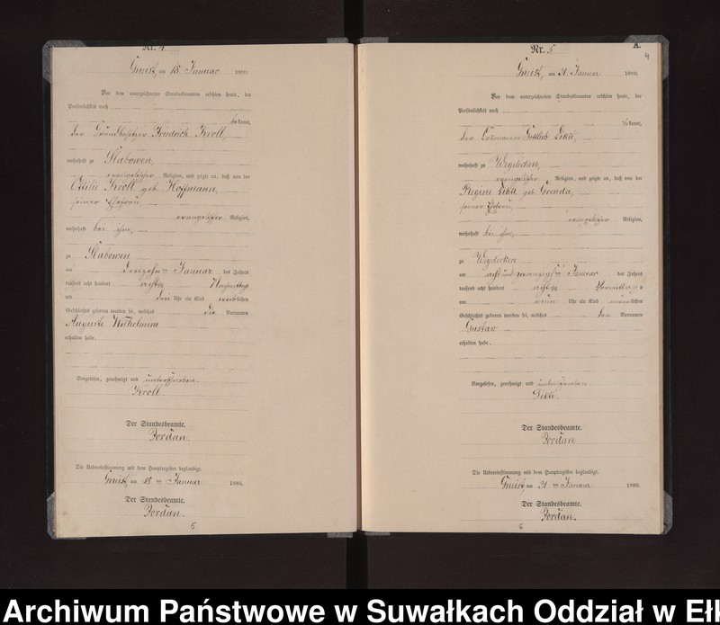 image.from.unit.number "Geburts-Neben-Register des Königlich Preussischen Standes-Amtes Gneist Kreis Loetzen"