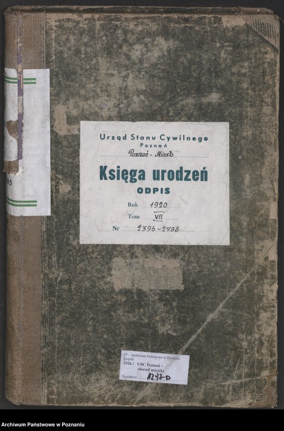 Obraz 2 z jednostki "Księga urodzeń odpis tom VII [Rejestr poboczny urodzeń]"