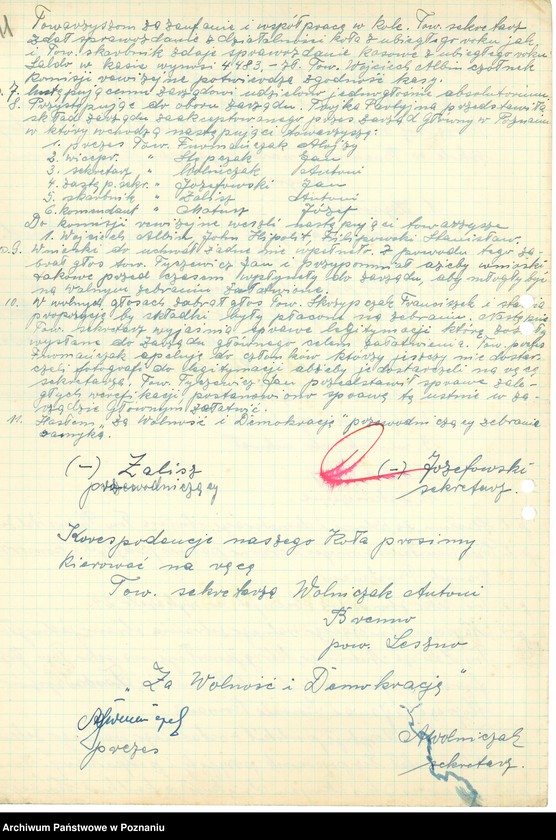 Obraz 13 z jednostki "Współdziałanie Zarządu Głównego Związku Powstańców Wielkopolskich z kołami 1. Bojanowo [1946-1948] 2. Bremno [19449] 3. Brodnica [1947-1948] 4. Bydgoszcz [1946-1948] 5. Chodzież [1946-1948] 6. Chorzów[1947-1949] 7. Czarnków [1946-1949] 8. Drawsko n/Notecią. [1948-1949] 9. Drezdenko [1947-19498]"