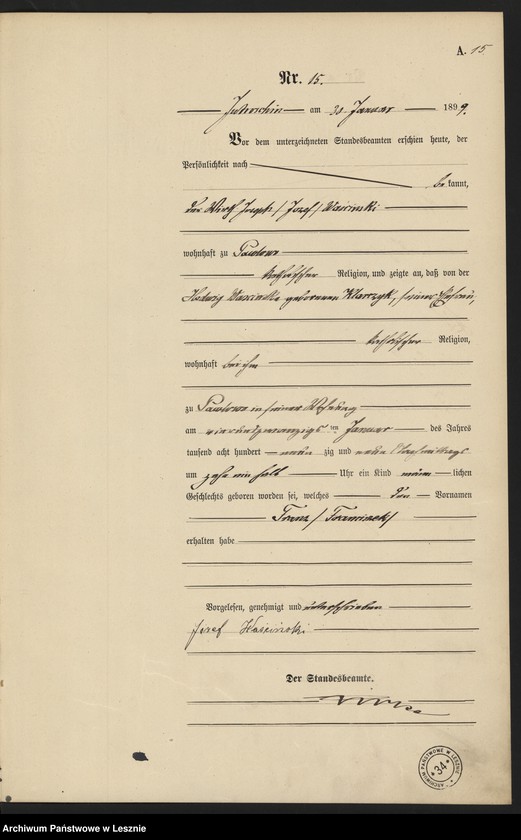 Obraz 18 z jednostki "[Księga urodzeń]"