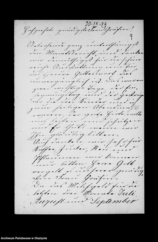 image.from.unit.number "/Monatsberichte der Weisenmutter Louise Fischer u. ihrer Tochter in Drengfurth- Vorstadt an Anna Gfin Lehndorff geb. Hahn/"