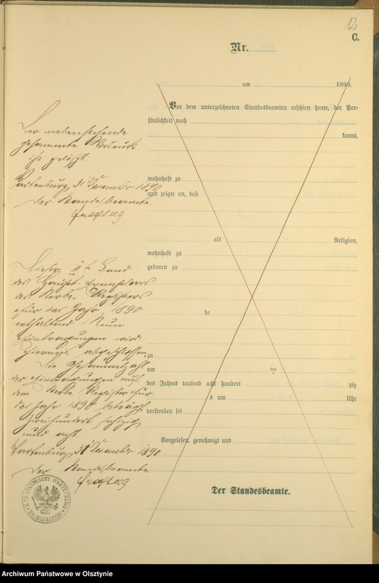 image.from.unit.number "Sterbe-Haupt-Register Tom II,Nr 260 - 268"