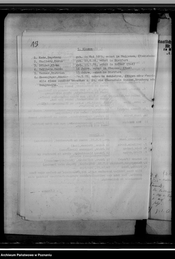 Obraz 17 z jednostki "Oberschulen in Dietfurt (Żnin), Wongrowitz und Gnesen"