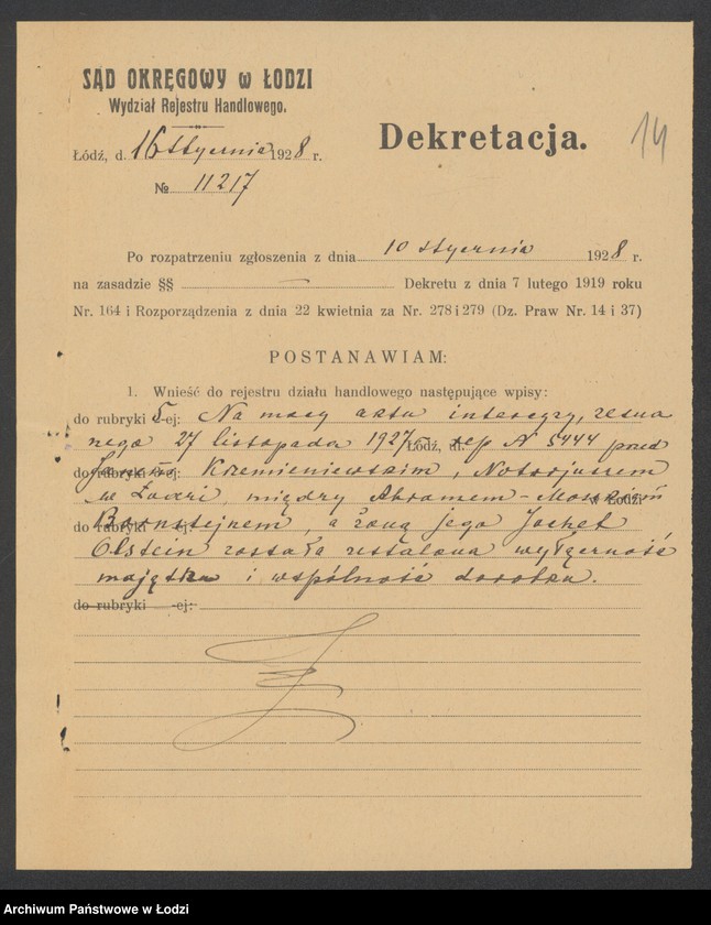 Obraz 16 z jednostki "Abram Moszek Bornsztajn – sprzedaż ubrań"