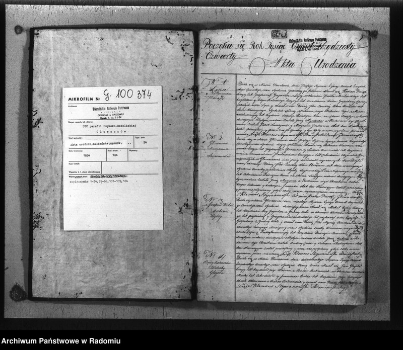 image.from.unit.number "Duplikat akt religijno cywilnych parafii Głowaczów na rok 1834"