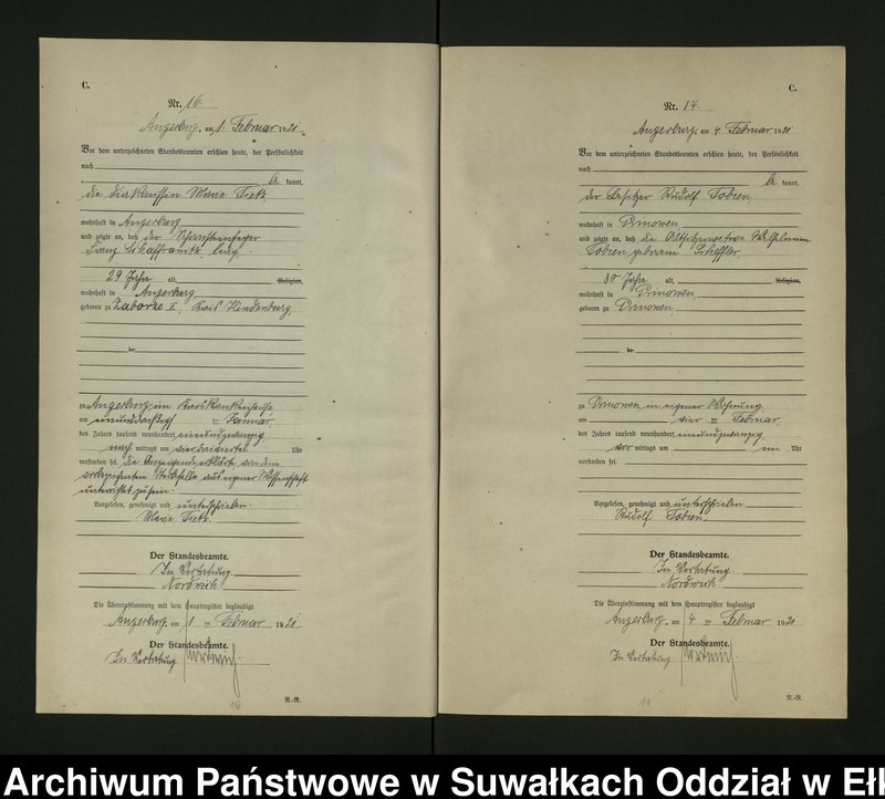 image.from.unit.number "[Sterbe - Register (Neben - Register) Standesamt Angerburg einschl. der Bezirke Gross Strengeln, Kehlen und Prinowen]"
