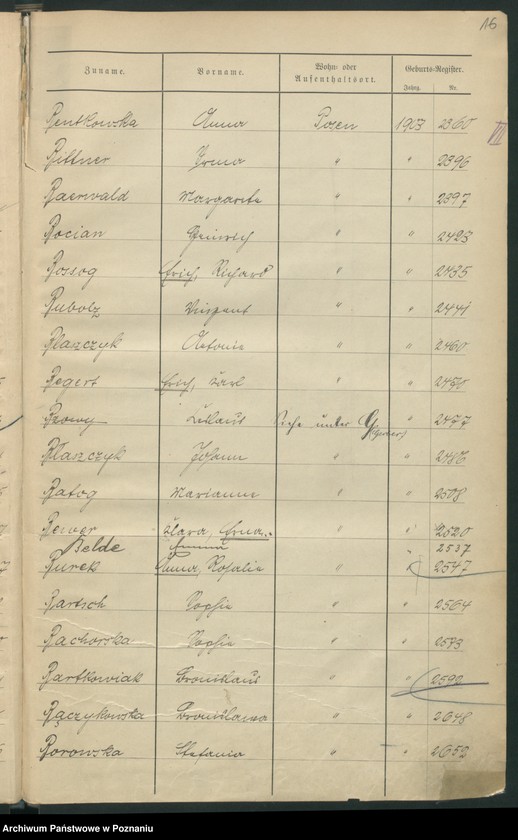 Obraz 19 z jednostki "Skorowidz urodzeń"