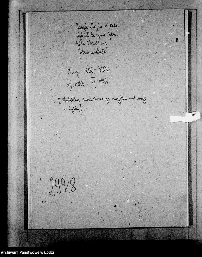 Obraz 4 z jednostki "Kripo.Unterlagen 3000-3200.[Dokumenty konfiskaty majątku ruchomego u Żydów]"