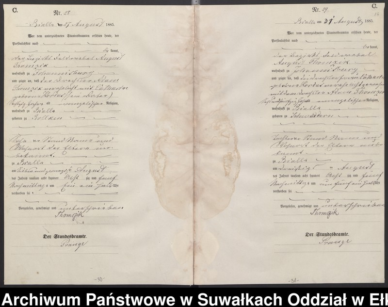 image.from.unit.number "Sterbe-Haupt-Register des Königlichen Preussischen Standes-Amtes Bialla Kreis Johannisburg"