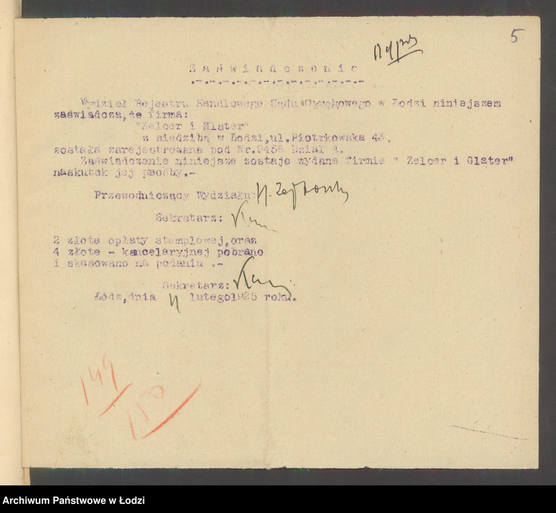 Obraz 7 z jednostki "Zelcer i Glater- handel futrami"