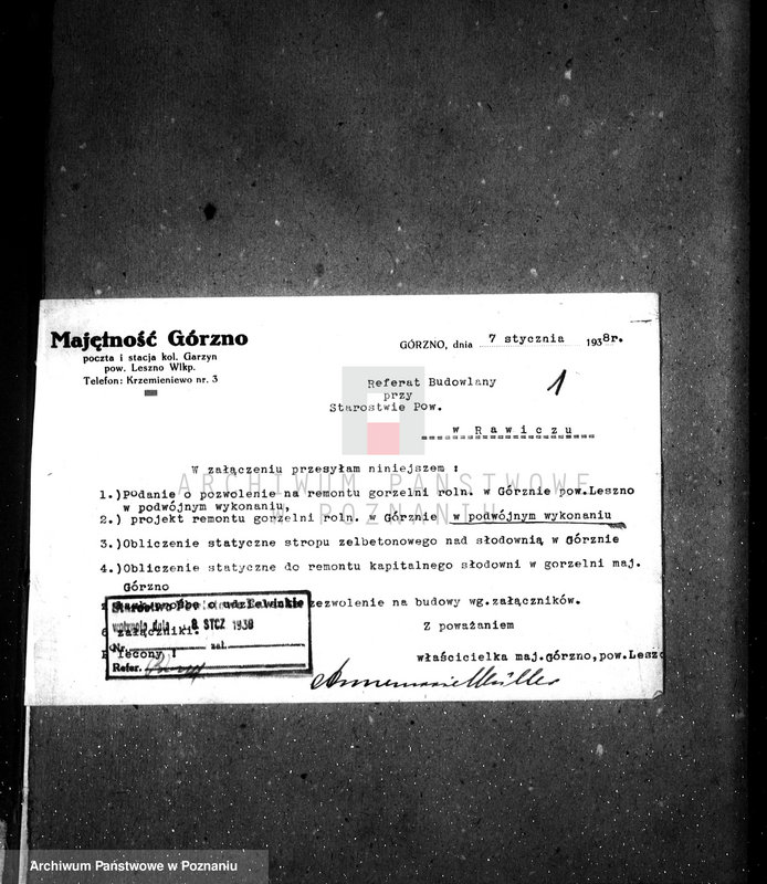 image.from.unit.number "Rozbudowa gorzelni A. Muellera w Górznie, pow. leszczyński"