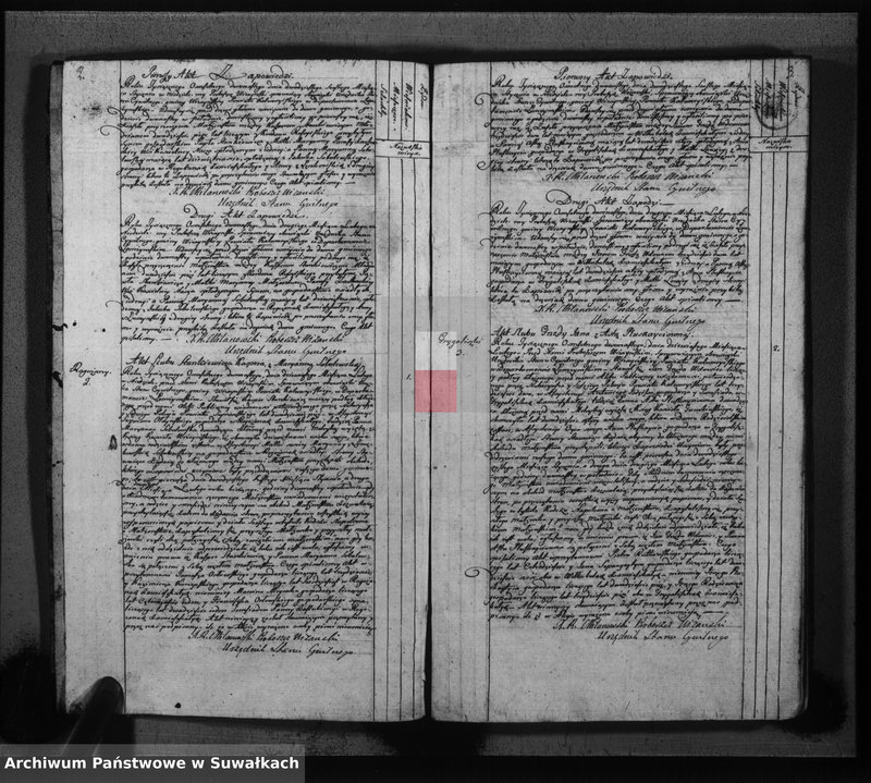 image.from.unit.number "Księga do zapisywania aktów cywilnych małżeństwa gminy wiżajńskiey, departamentu łomżyńskiego, powiatu kalwaryjskiego"