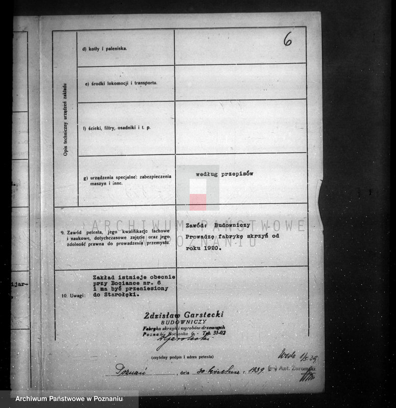 image.from.unit.number "/Projekt budowy fabryki skrzyń w Starołęce własność Z. Garstecki/"