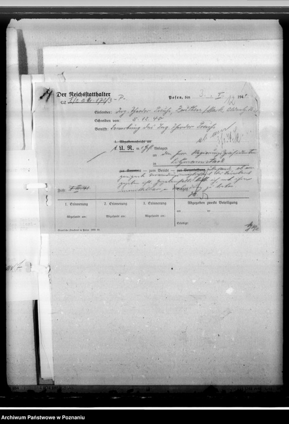 Obraz 16 z jednostki "Bewerbung des Ing. Theodor Preuss - urzędnik"