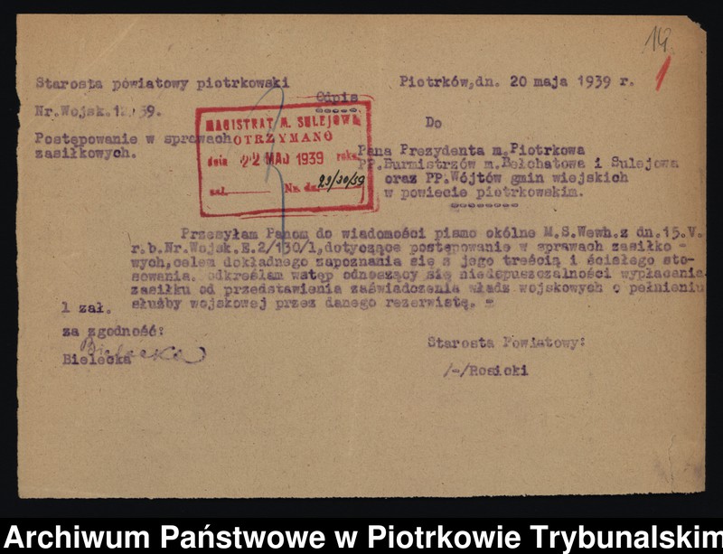 image.from.unit.number "Ewidencja rezerwistów powołanych na ćwiczenia wojskowe i rodzin rezerwistów, którym przyznano, względnie odmówiono udzielenia zasiłku, pomocy rolnej - pracy."