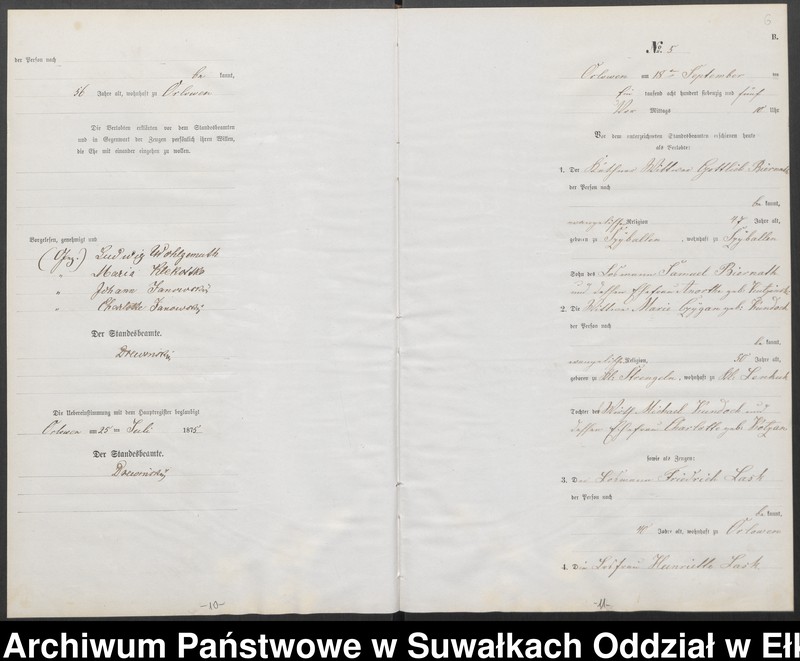 image.from.unit.number "Heiraths-Neben-Register des Preussischen Standes-Amtes Orlowen Kreis Loetzen"