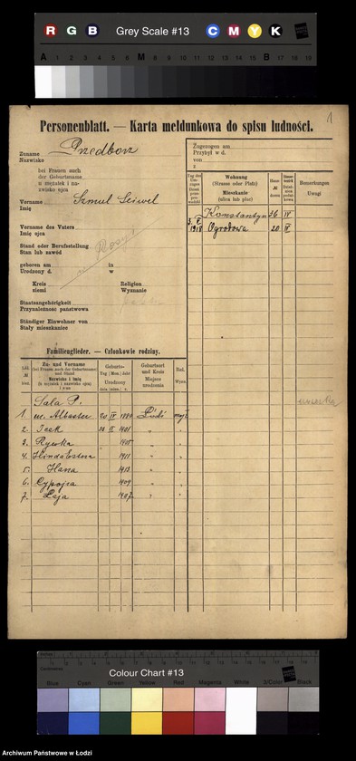 Obraz 3 z jednostki "[Spis ludności Łodzi] Przedbórz-Przybyliński"