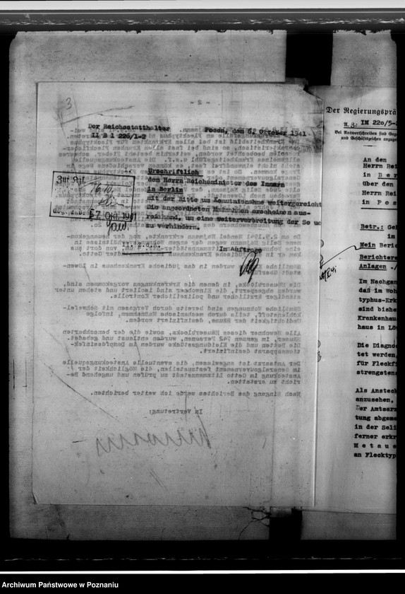 Obraz 7 z jednostki "Flecktyphus im Getto in Löwenstadt, in Zelow, Litzmannstadt (Łódź), Welun, Dobra, Pabianice. Pockenerkrankung"