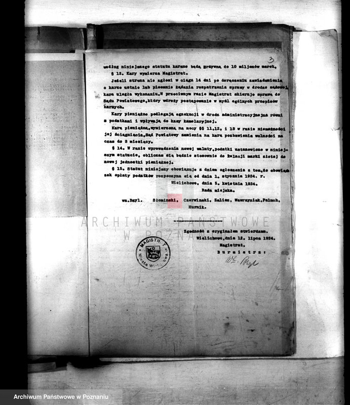 Obraz 7 z jednostki "Podatki Komunalne miasta Wielichowa /ustawa z dnia 11.8.1923 r. D.U.R.P. nr.94/"