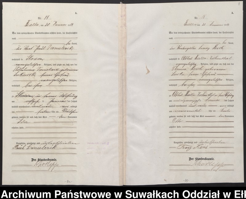 image.from.unit.number "[Geburts-Haupt-Register des Königlichen Preussischen Standes-Amtes Bialla Kreis Johannisburg]"