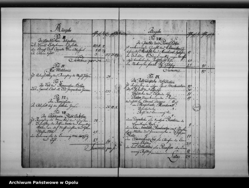 Obraz 10 z jednostki "Cämmerey Etat für die Königl[iche] Preuss[ische] Immediat Stadt Oppeln von Trinitatis 1789 bis Trinitatis 1790"