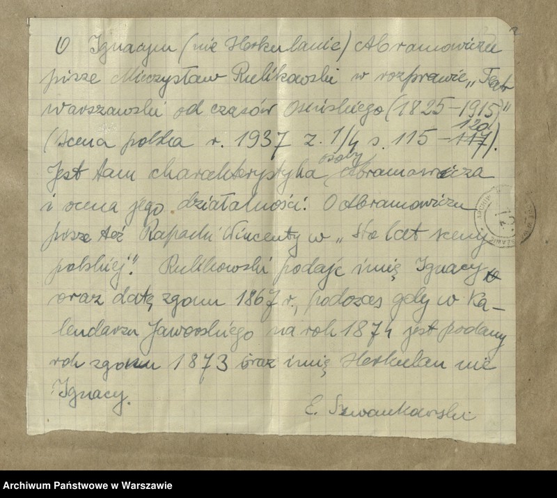 image.from.unit.number "Abramowicz Ignacy - prezes Dyrekcji Teatrów Warszawskich"