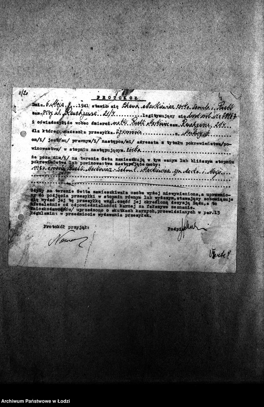 Obraz 7 z jednostki "[Protokoły stwierdzające wydanie przesyłek nadesłanych dla mieszkańców getta]"