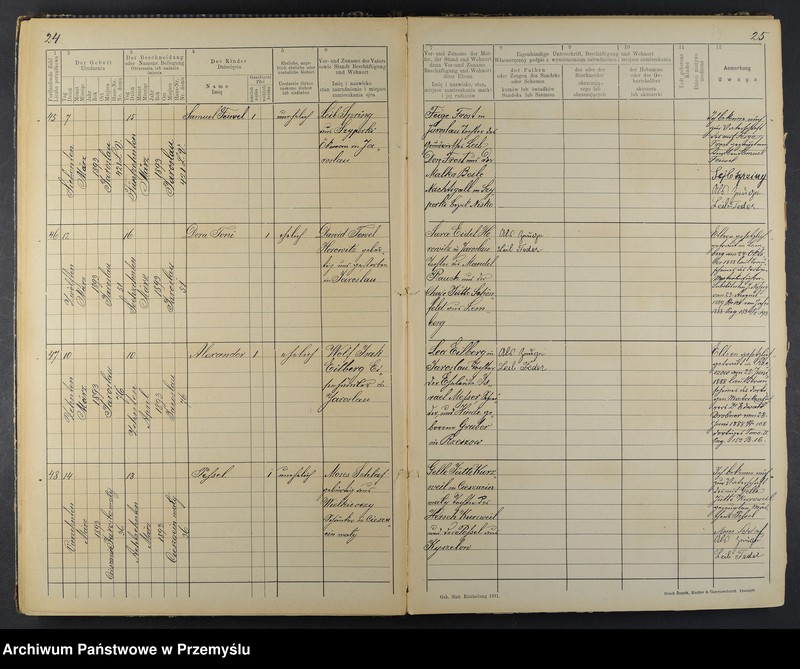 image.from.unit.number "Geburtsbuch des Isr.[aelitischen] Matriken-Bezirkes Jaroslau 1893"