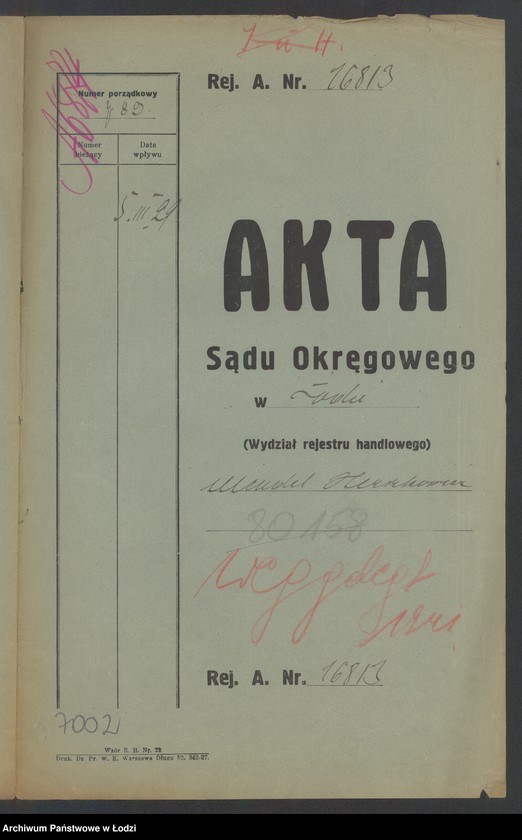 Obraz 2 z jednostki "Mendel Herszkowicz- mechaniczny wyrób manufaktury"