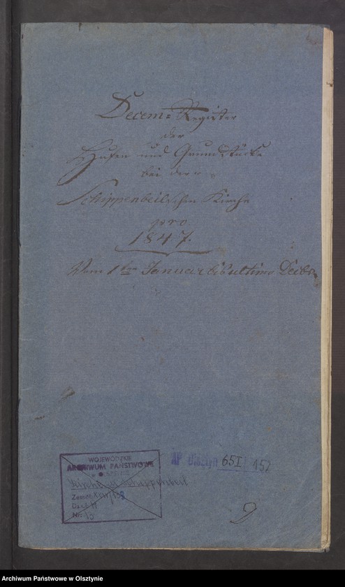 image.from.unit.number "Decems-Register der Hufen und Grundstücke bey der Schippenbeilschen Kirche"