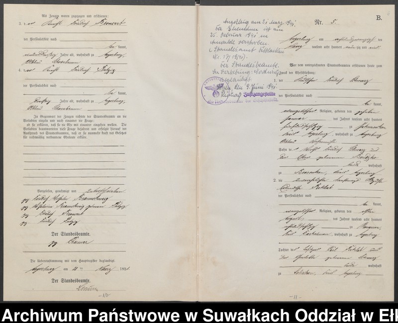 image.from.unit.number "Heiraths-Neben-Register des Preussischen Standes-Amtes Angerburg Kreis Angerburg"