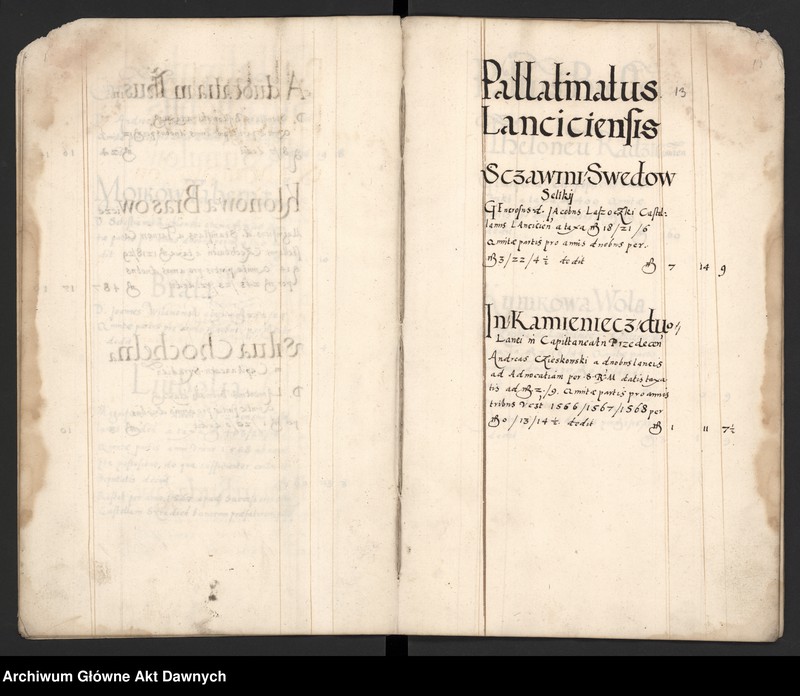 image.from.unit.number "Sumariusz pieniędzy i rejestr retenty piątej części z dochodów dóbr stołowych z terenów całej Rzeczpospolitej."