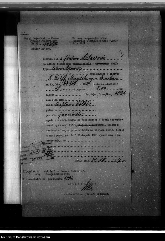 Obraz 8 z jednostki "Gospodarstwo rolne Józefa Palacza, maj. Żółków pow. jarociński nr woj. kotła 6026"