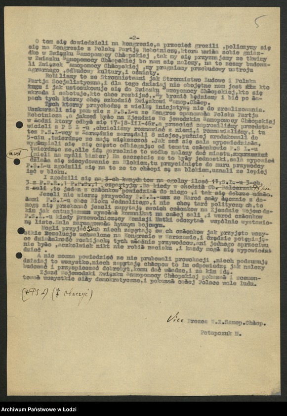 Obraz 6 z jednostki "Związek Samopomocy Chłopskiej - sprawozdania [wydziałów, instruktorów, referatów i Prezydium] Zarządu Wojewódzkiego"