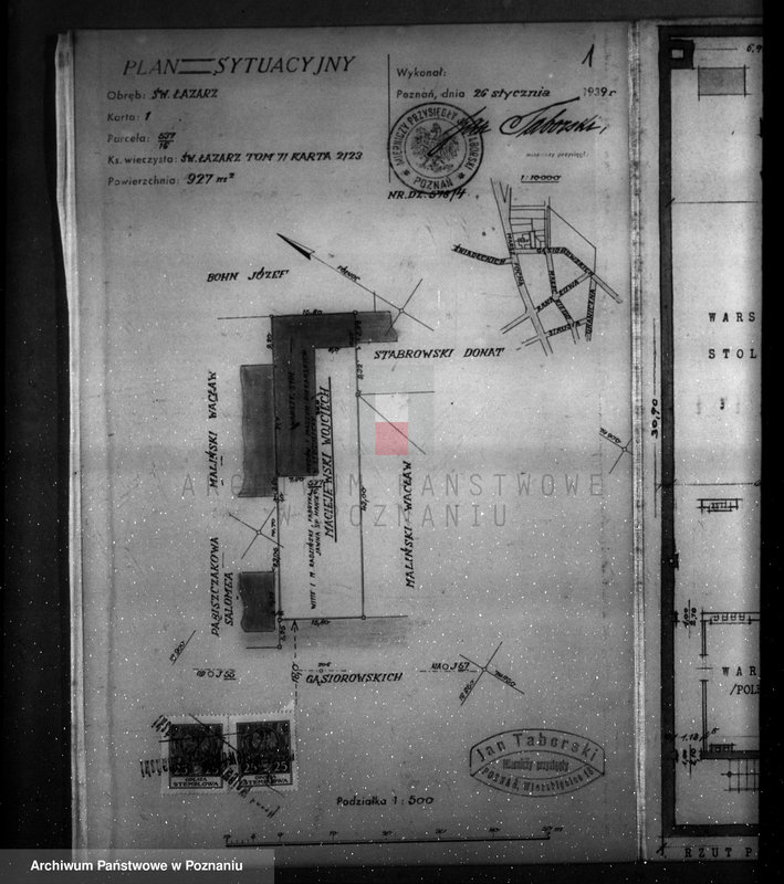 image.from.unit.number "Rysunek na urządzenie fabryki mebli w Poznaniu przy ul. Gąsiorowskich 3 własność W. Maciejewski"