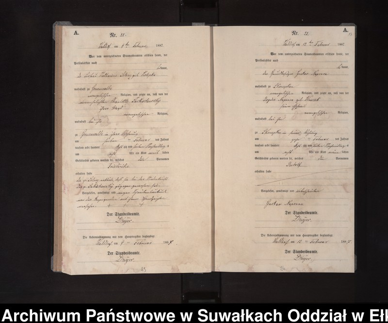 image.from.unit.number "Geburts-Neben-Register des Königlichen Preussischen Standes-Amtes Orlen Kreis Loetzen"