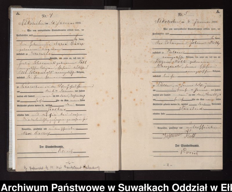 image.from.unit.number "Geburts-Haupt-Register des Königlichen Preussischen Standes-Amtes Nikolaiken Kreis Sensburg"