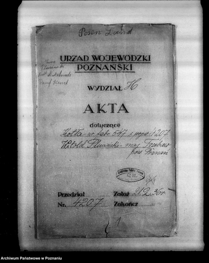 Obraz 4 z jednostki "Majątek Trzebaw powiat poznański W. Pluciński nr woj. 4207"