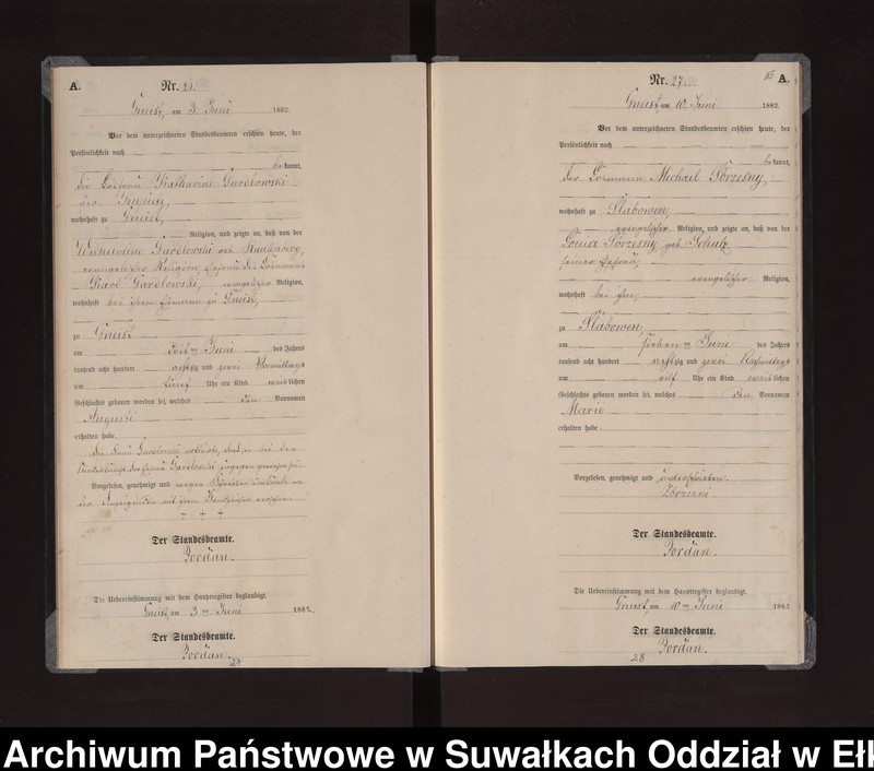 image.from.unit.number "Geburts-Neben-Register des Königlich Preussischen Standes-Amtes Gneist Kreis Loetzen"
