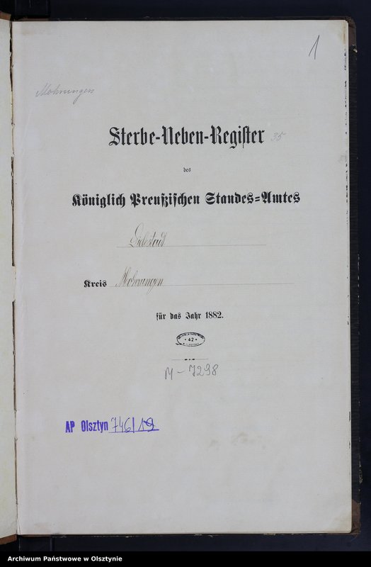 image.from.unit.number "Sterbe-Neben-Register Nr 1 - 71"