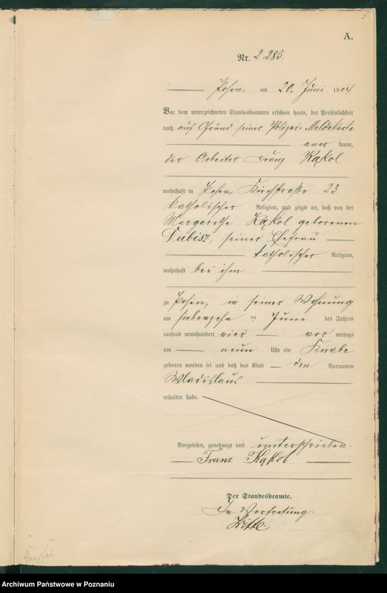 Obraz 6 z jednostki "Księga miejscowa urodzeń tom V"