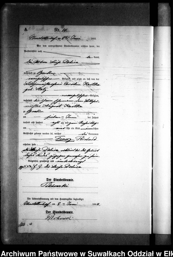 image.from.unit.number "Geburts-Neben-Register des Preussischen Standes-Amtes Gr. Strengeln Kreis Angerburg"