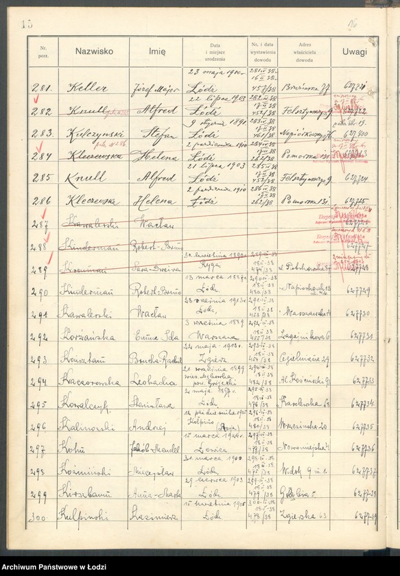 image.from.unit.number "Ewidencja dowodów osobistych wydanych przez Zarząd Miejski w Łodzi, zespół nr 4 [- nazwiska na literę K]"