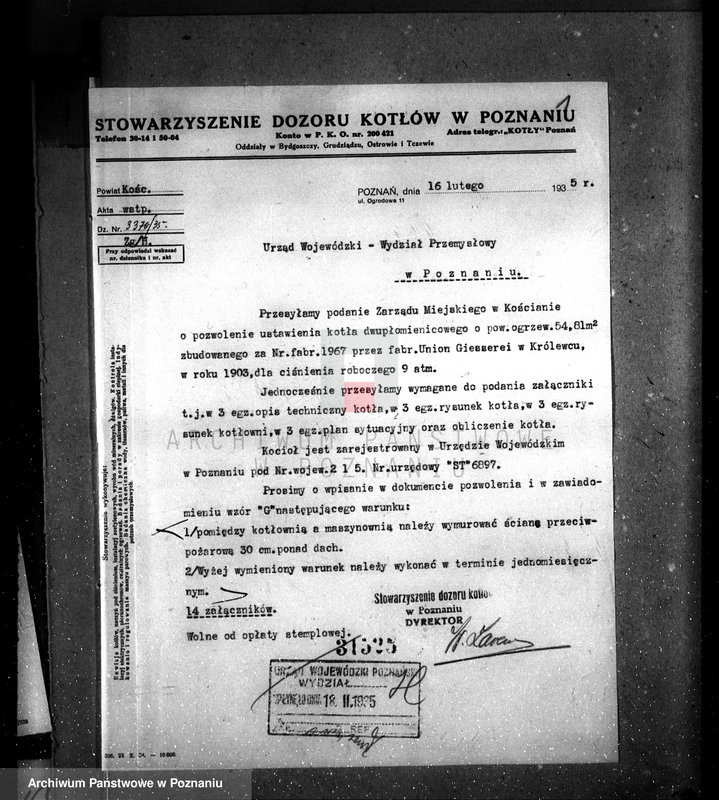 Obraz 5 z jednostki "Zarząd Miejski w Kościanie Rzeźnia Miejska nr woj. kotła 215"