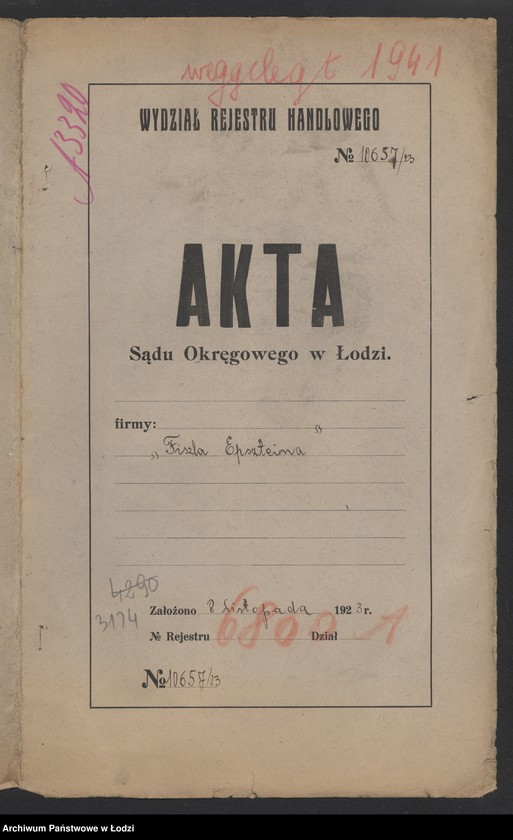 Obraz 2 z jednostki "Fiszla Epsztajn – handel drzewem opałowym"