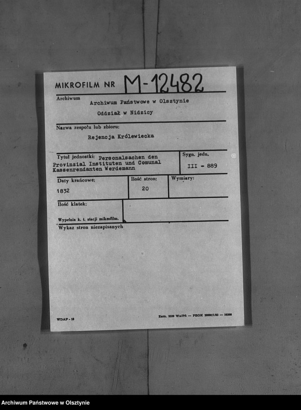 image.from.unit.number "Provionzial Institute und Communal Kassenrendant Werdermann [Heinrich Wilhelm]"