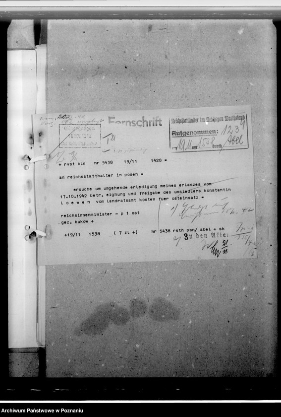 Obraz 8 z jednostki "Lowen, Konstantin - Umsiedler, urzędnik, Willy Woeste, Fischer, Wetter"