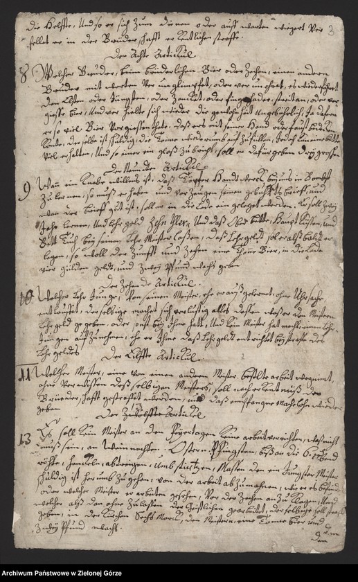 image.from.collection.number "Artykuły, wilkierze i przywileje cechów miasta Babimost111"