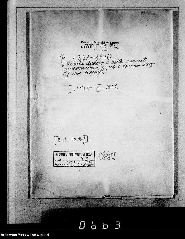 Obraz 4 z jednostki "J 1221-1240 [Wnioski Żydów z Getta o zwrot należności za pracę i towar wzięty na kredyt]"