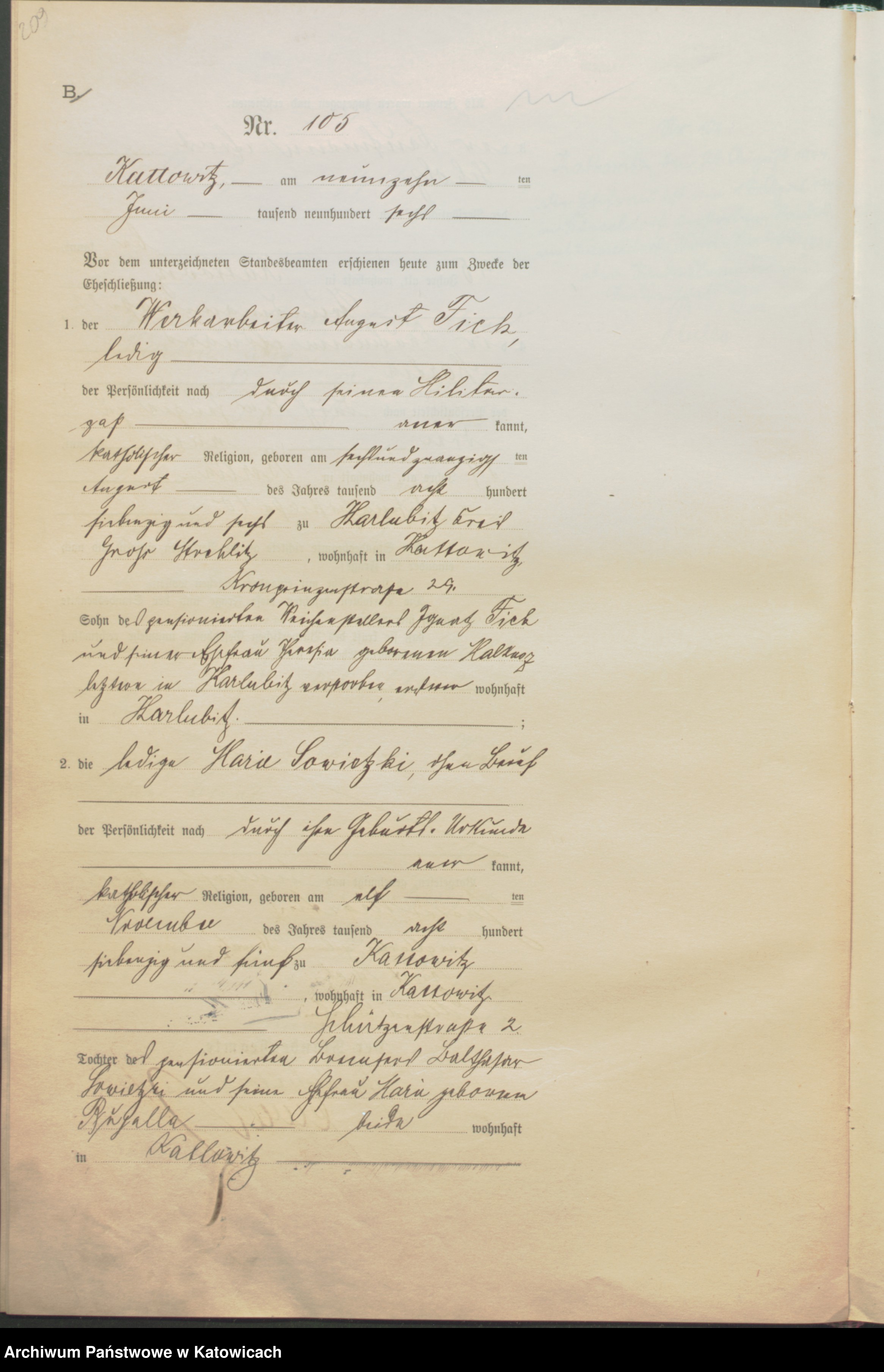 Skan z jednostki: Księga małżeństw tom 1 nr 1 – 199